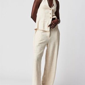 Free People Cream Women's halter and pant set